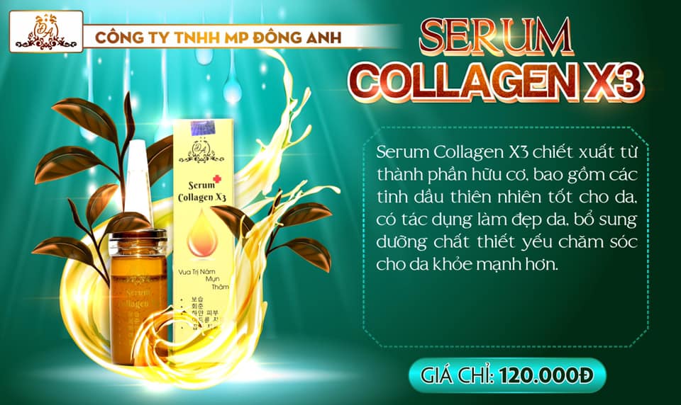 Serum căng bóng da Collagen X3 Mỹ Phẩm Đông Anh