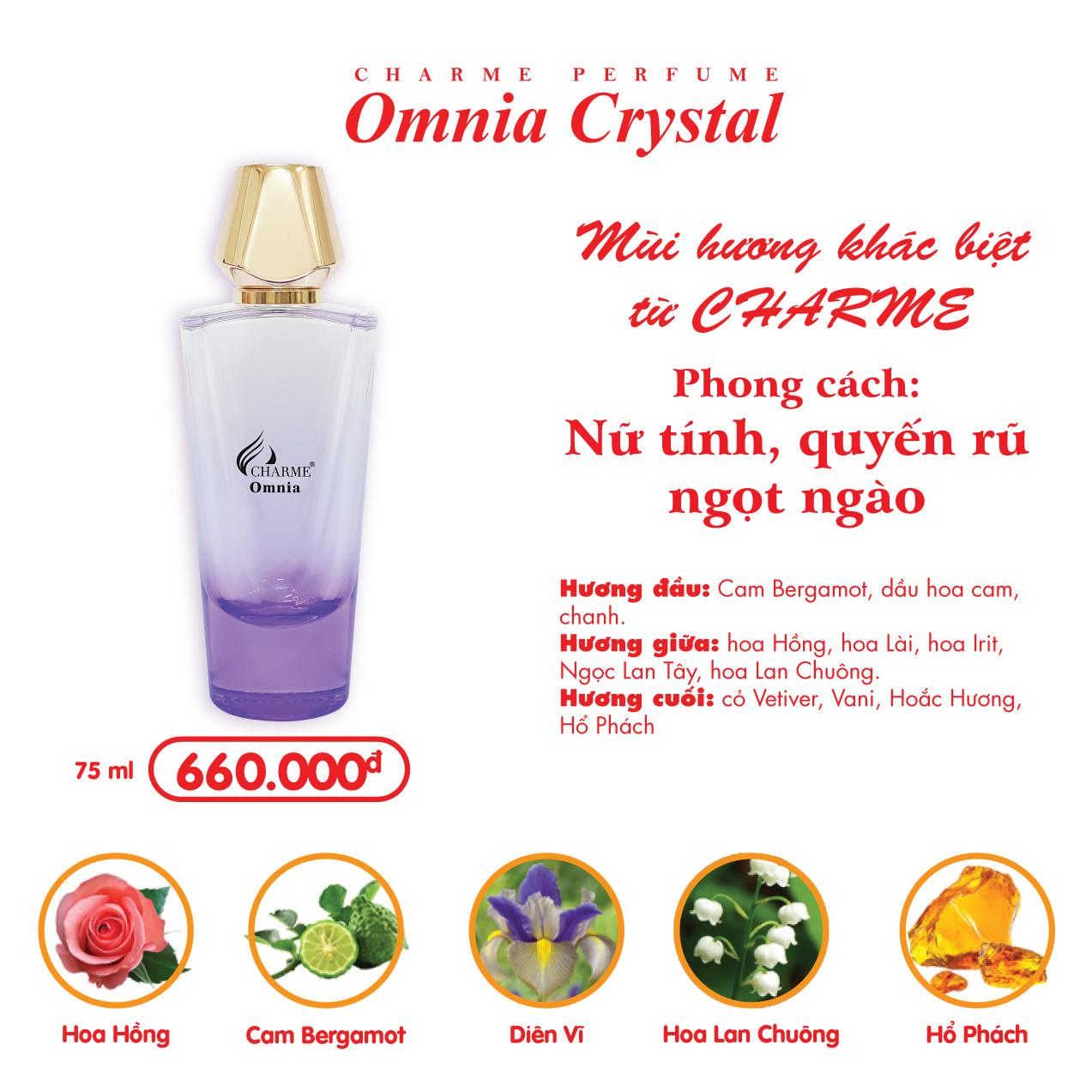 Nước hoa nữ Charme OMNIA CRYSTAL 75ml chính hãng - 8936194690098