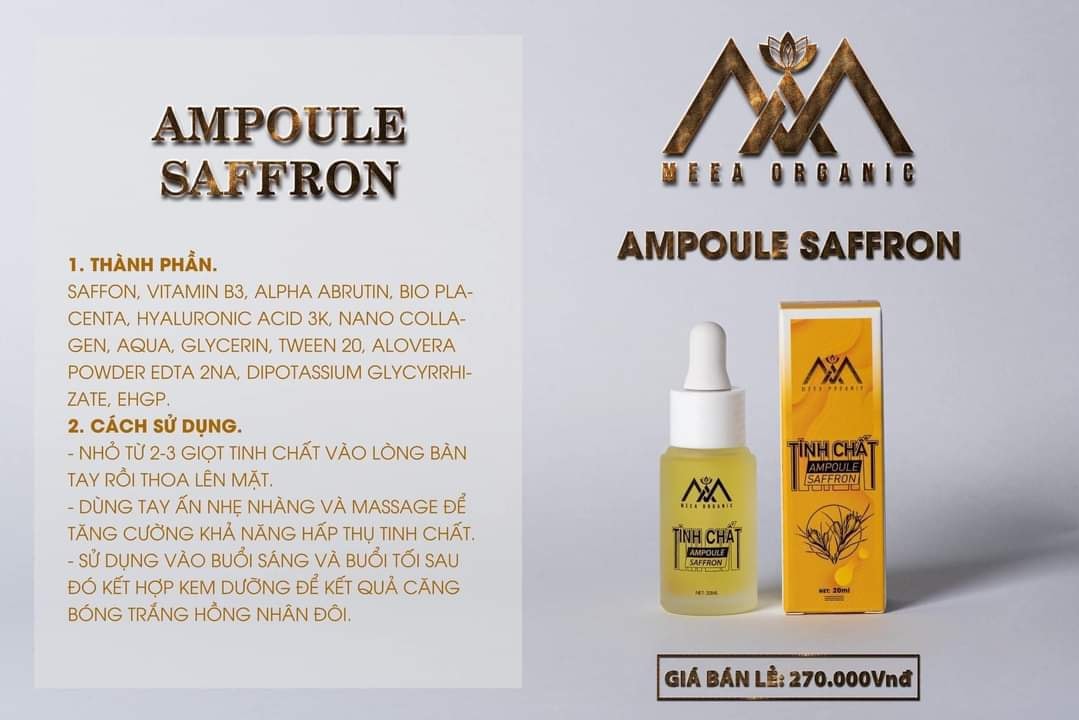 Serum tinh chất Ampoule Saffron MeeA Organic chính hãng - SRCA01