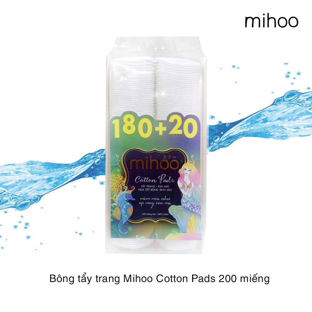 Bông tẩy trang Mihoo 100% cotton (200 miếng) - 8936112021140