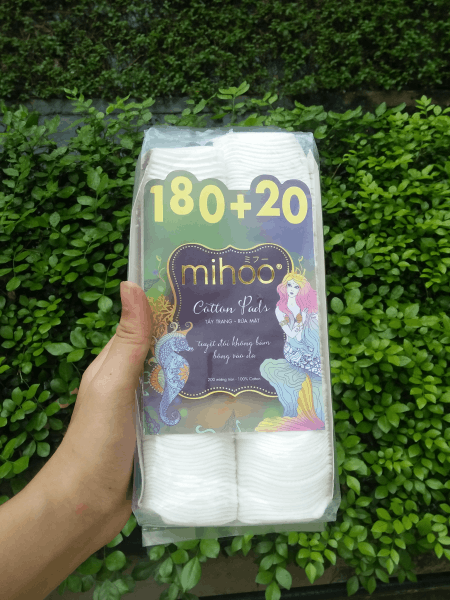 Bông tẩy trang Mihoo 100% cotton (200 miếng) - 8936112021140