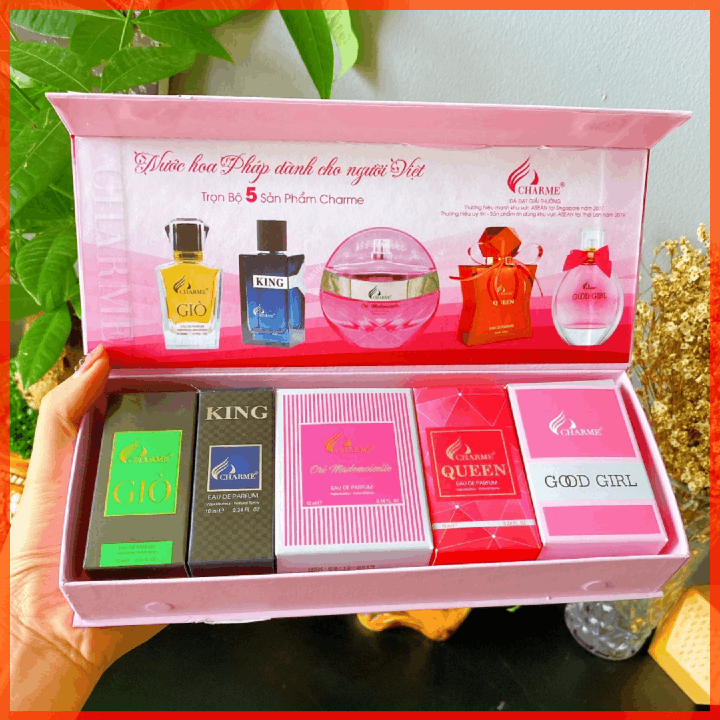 Set 5 Chai Nước Hoa Charme Mini 10ml Set 5 Chai Nước Hoa Charme Mini 10ml