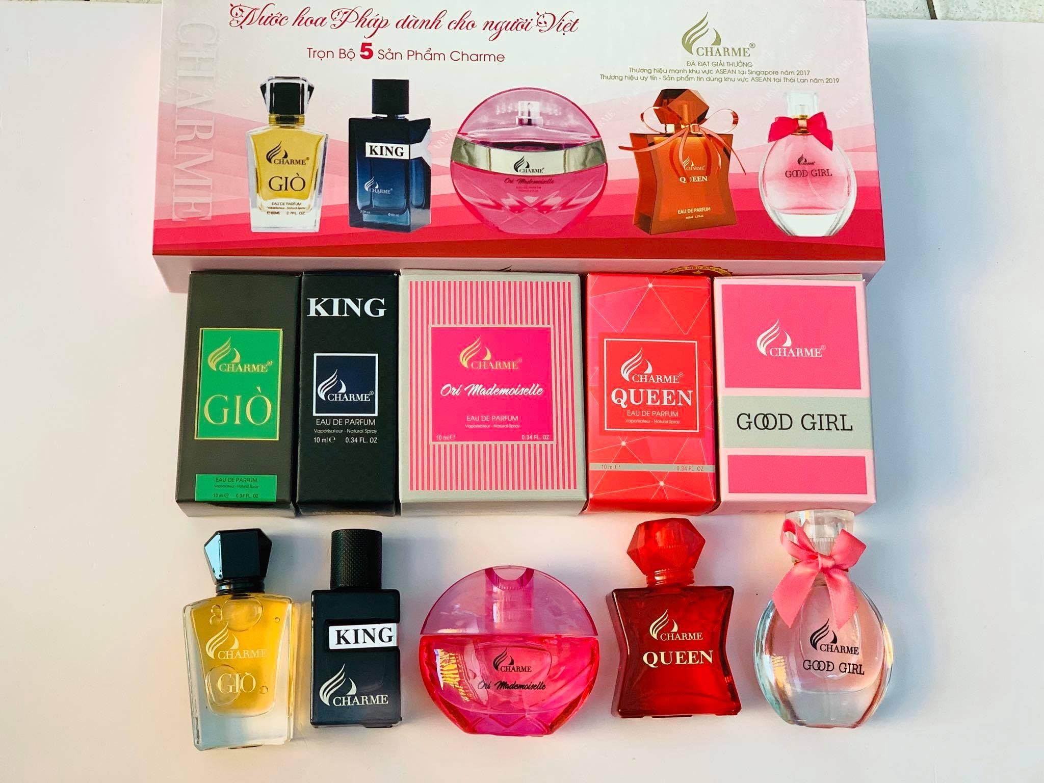 Set 5 Chai Nước Hoa Charme Mini 10ml Set 5 Chai Nước Hoa Charme Mini 10ml