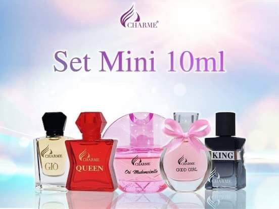 Set 5 Chai Nước Hoa Charme Mini 10ml Set 5 Chai Nước Hoa Charme Mini 10ml