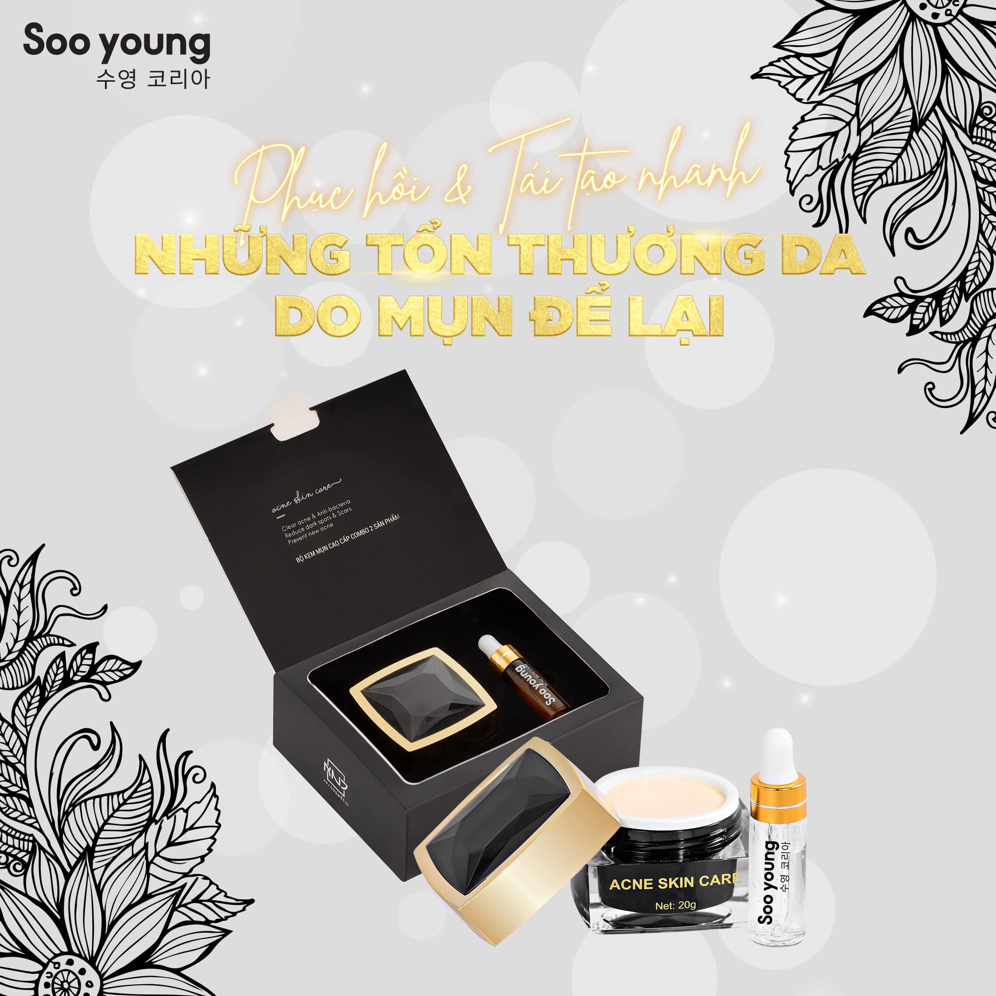 Combo kem và serum mụn Soo Young chính hãng - 8938532152015