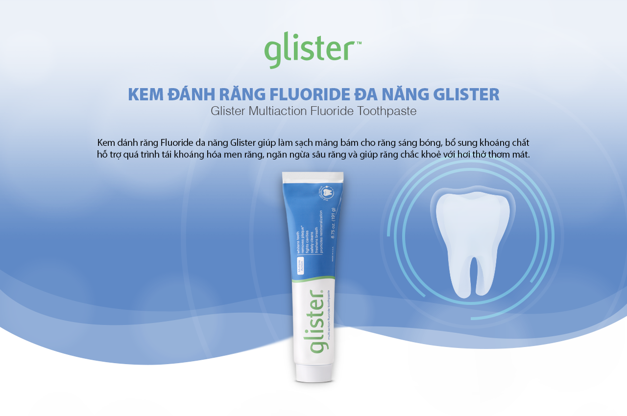 Kem đánh răng Fluoride đa năng Glister Amway chính hãng - E6833VN