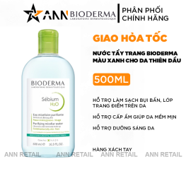 Nước tẩy trang Bioderma màu xanh lá 500ml Sébium H2O