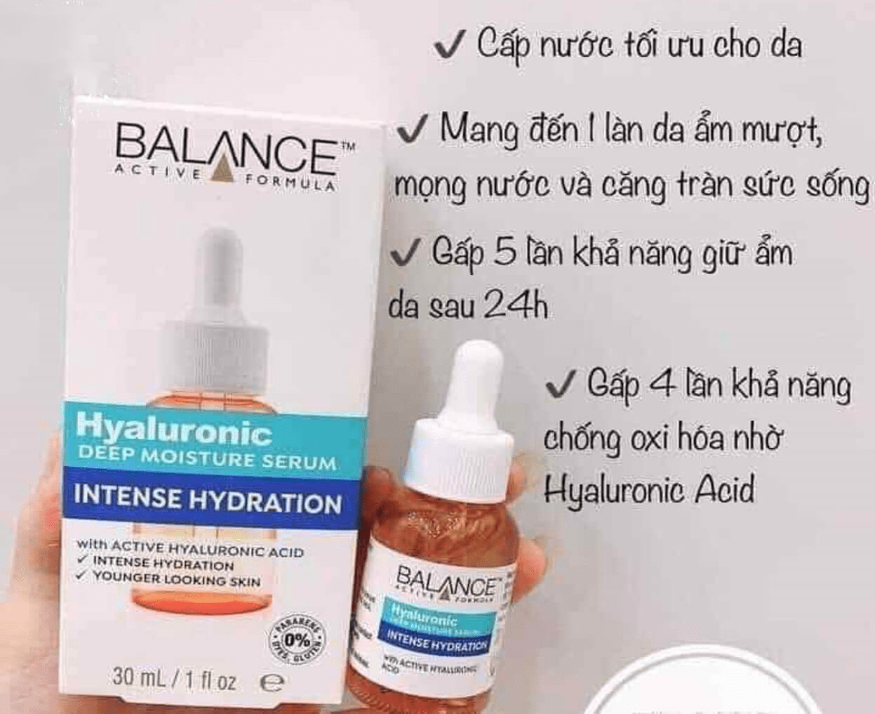 Tinh Chất Cấp Nước Dưỡng Ẩm Da Hyaluronic Acid Balance Active Formula 30ml