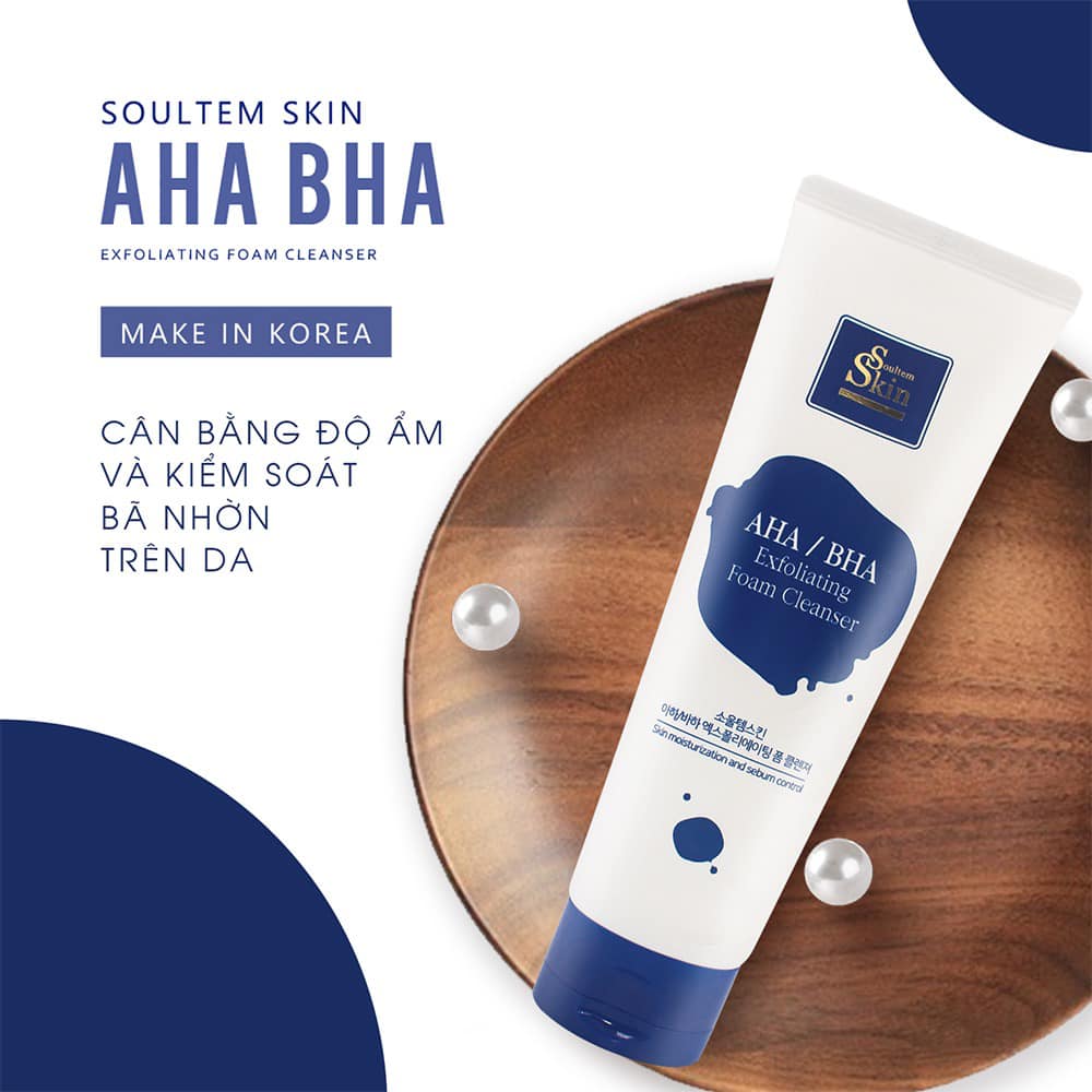 Sữa rữa mặt Soultem Skin AHA BHA Hàn Quốc chính hãng - 8809353535779