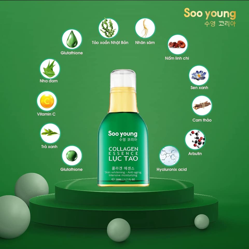 Serum tinh chất lục tảo Collagen Essence Soo Young chính hãng - 8938532152022