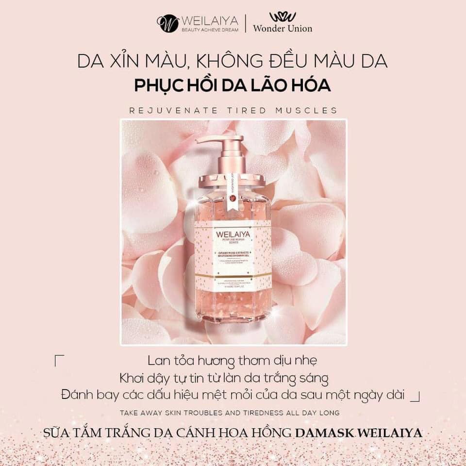 15878-270040601-3020385148225561-4116951644372509597-n-5.jpg Sữa Tắm Trắng Da Cánh Hoa Hồng Weilaiya Damask 450ml Chính Hãng - 6971025880783