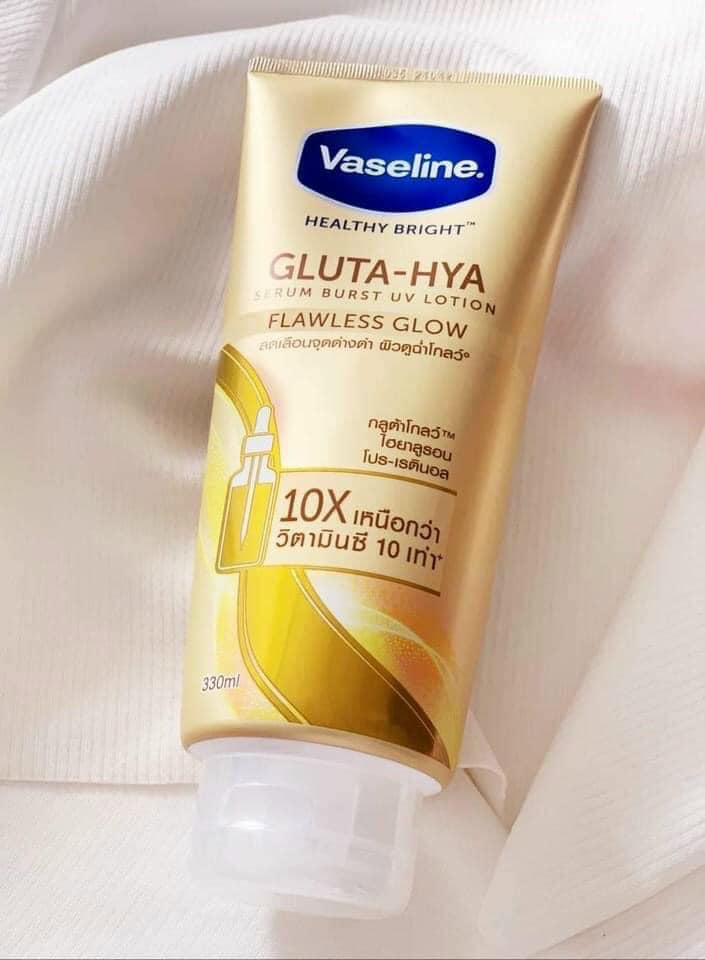 16276-276046869-829887907958123-1670296467683439454-n-1.jpg Sữa Dưỡng Thể Vaseline 10X Vàng Healthy Bright Gluta Hya Serum Flawless Glow 330ml (Hàng nhập khẩu có tem phụ) - 8851932427739