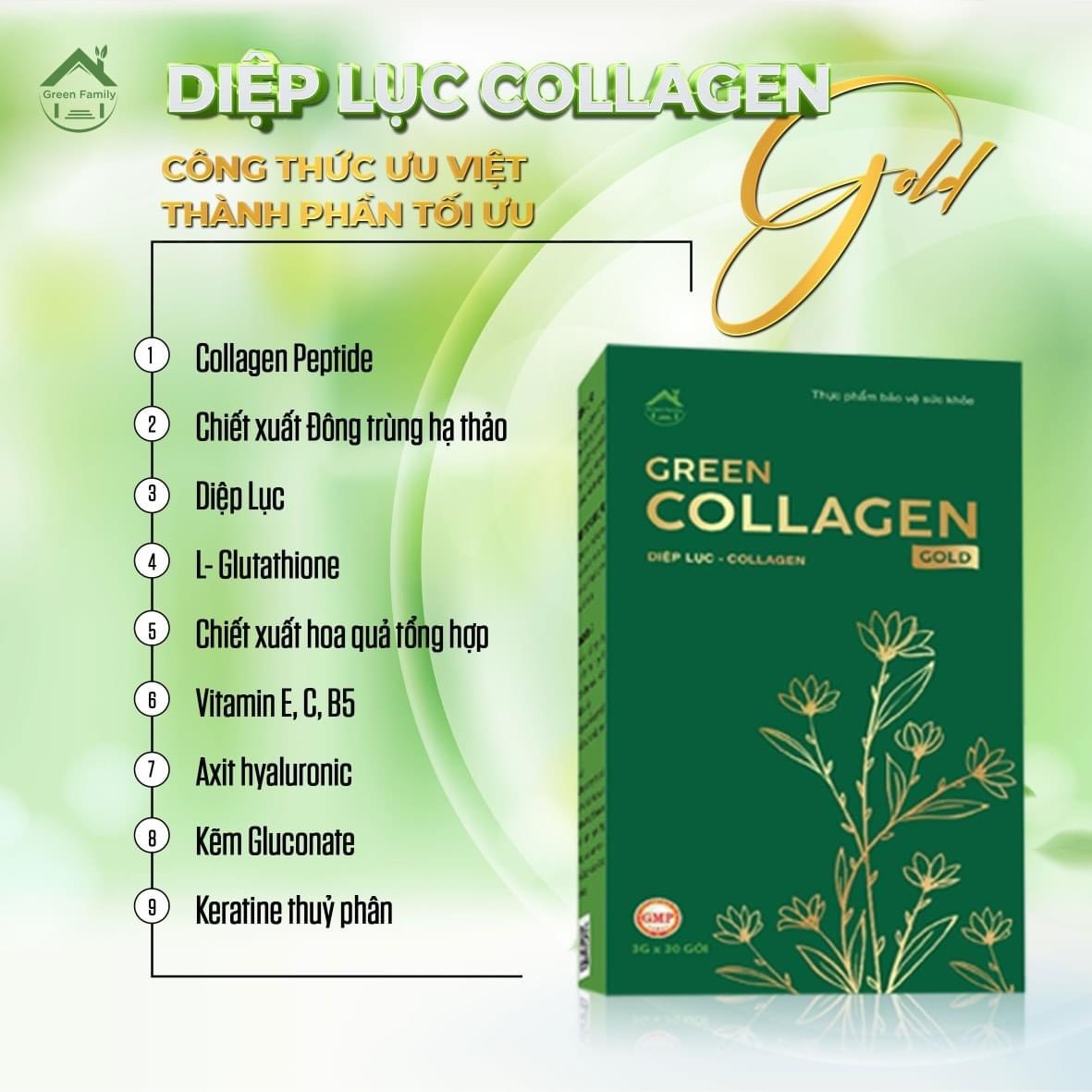 17592-z3713314959086-f3bf72981668c1a6eb603307f68955cf-8.jpg Diệp Lục Collagen Gold Hộp Lớn 30 Gói Green Family - 8936095911353