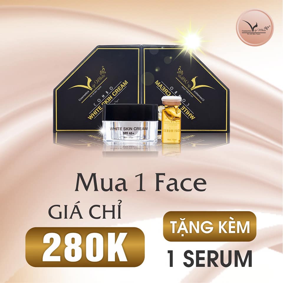 Nguồn sỉ kem Face VIP White (Tặng Kèm Serum) Nguồn sỉ kem Face VIP White (Tặng Kèm Serum)
