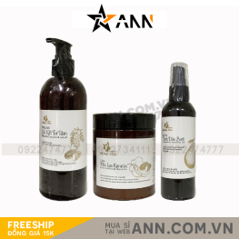Combo Dầu Gội Xả Xịt Bồ Kết Tơ Tằm Hồng Tâm Phục Hồi Tóc Chắc Khỏe