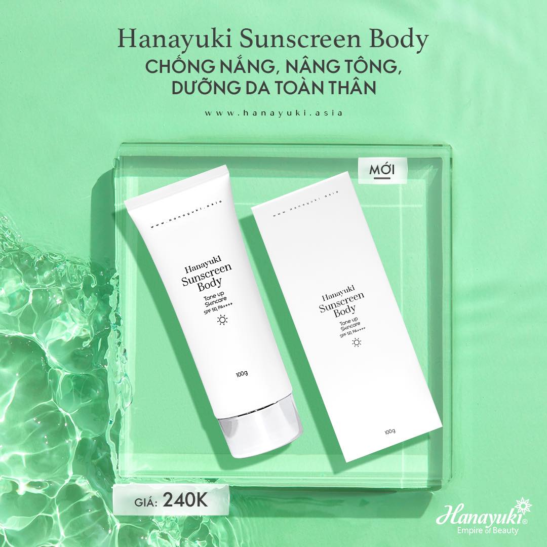 Kem Chống Nắng Nâng Tông Cho Body Hanayuki Sunscreen Body Tone Up Skincare
