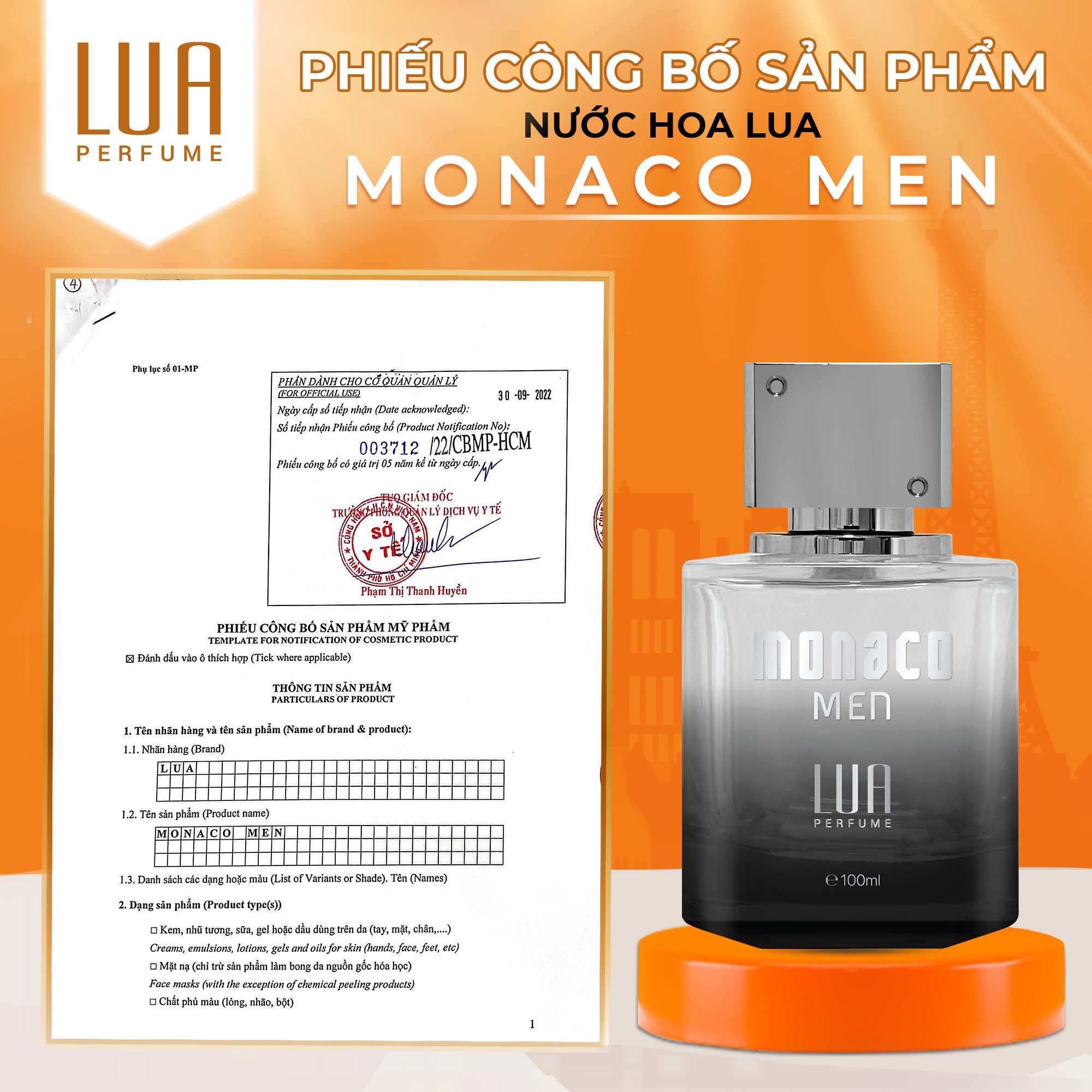 Nước Hoa Nam Monaco Men 100ml LUA Perfume Chính Hãng - 8936095372406