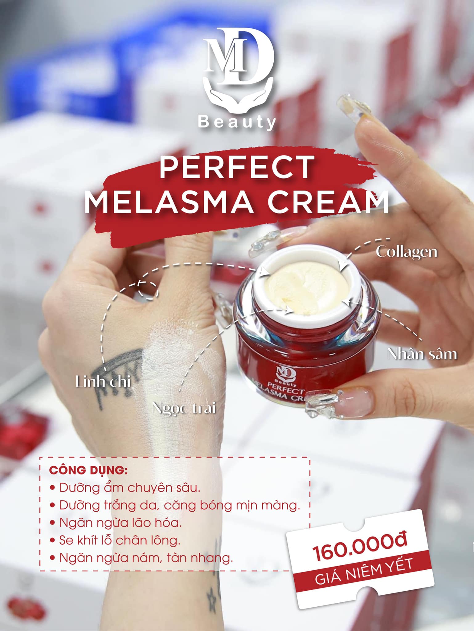 Kem Nám Lựu Đỏ Mini MD Beauty Perfect Melasma Cream - 8938510826525