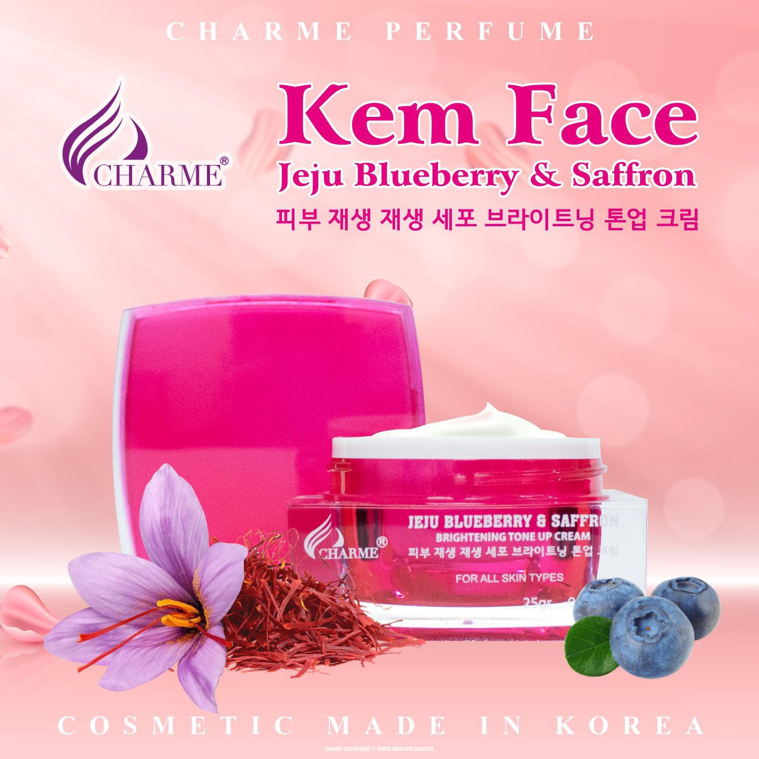 19223-kem-face-charme-jeju-blueberry-saffron-4-2.jpg Kem Face Hàn Quốc Dưỡng Trắng Charme Jeju Blueberry & Saffron - 8809273480234
