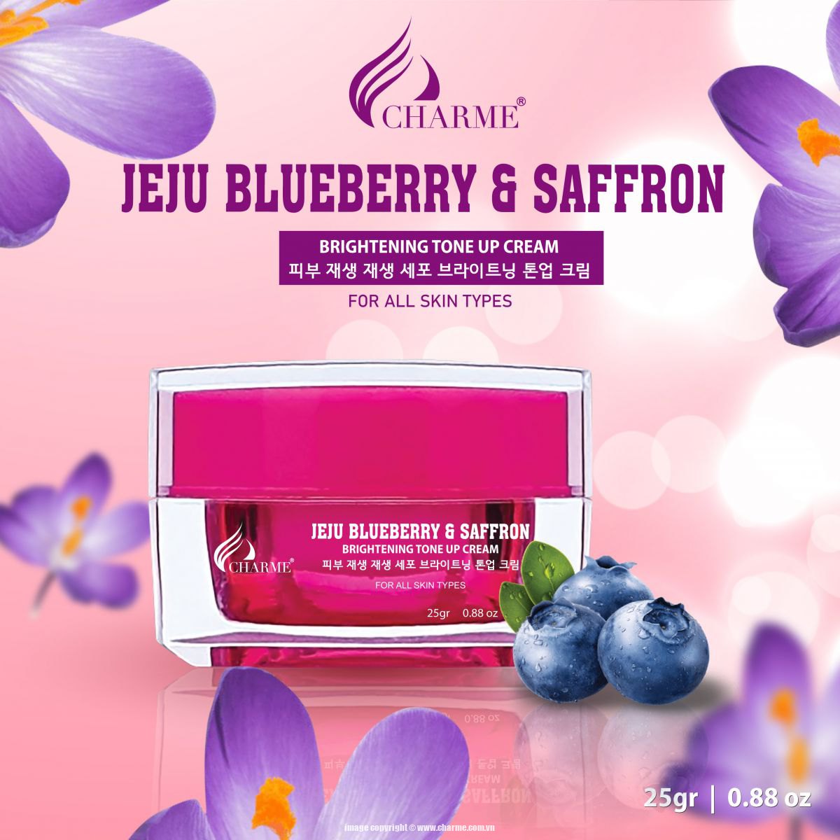 19223-kem-mat-jeju-blueberry-saffron-2.jpg Kem Face Hàn Quốc Dưỡng Trắng Charme Jeju Blueberry & Saffron - 8809273480234