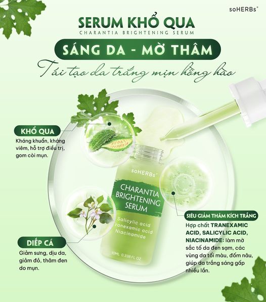 Serum Giảm Thâm Mụn Khổ Qua Soherbs Charantia Brightening Serum Serum Giảm Thâm Mụn Khổ Qua Soherbs Charantia Brightening Serum