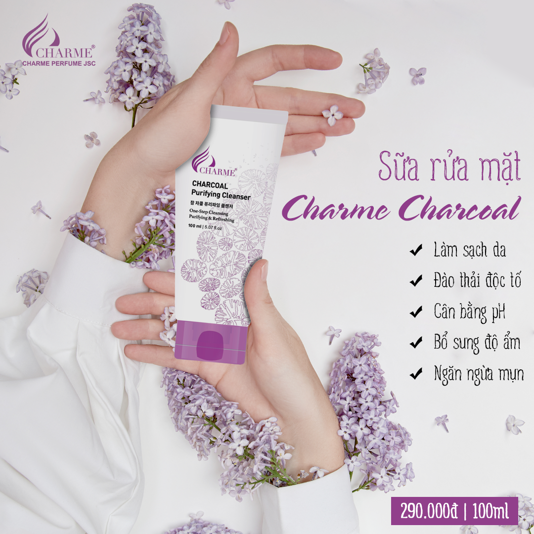 Sữa Rửa Mặt Than Hoạt Tính Charme Charcoal Purifying Cleanser Sữa Rửa Mặt Than Hoạt Tính Charme Charcoal Purifying Cleanser