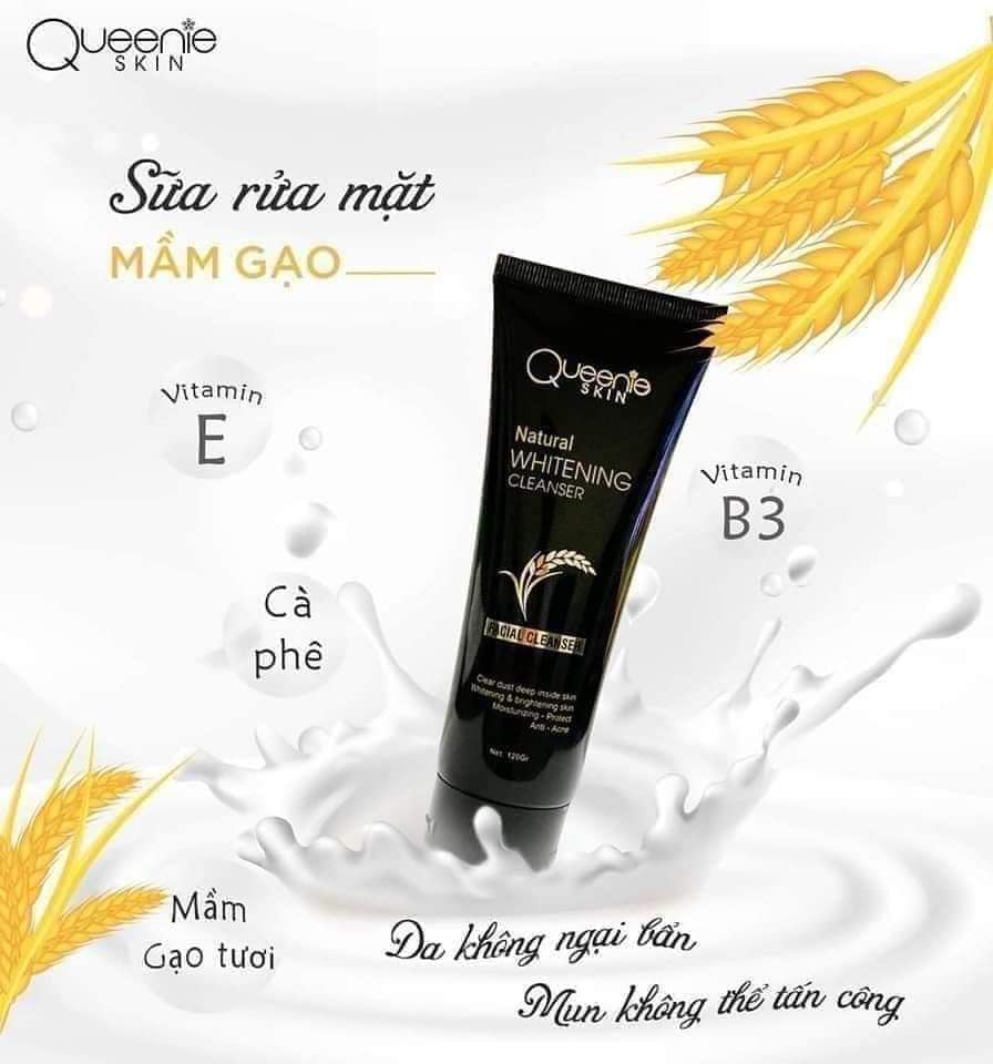 Sữa Rửa Mặt Mầm Gạo Queenie Skin Natural Whitening Cleanser - 8936136420066