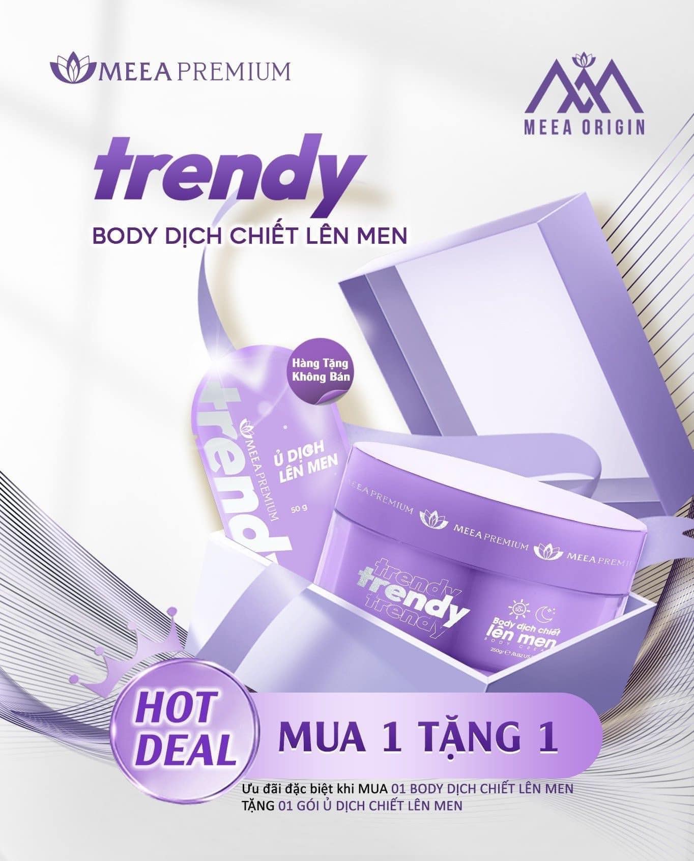Kem Body Trendy Meea Origin Dịch Chiết Lên Men - BDMEEA01