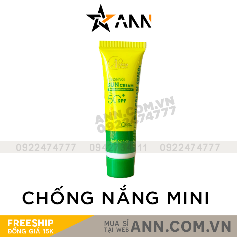 19827-cnmini-2.png Kem Chống Nắng Rễ Sâm Nicos Beauty Mini 15g - 8938549741059