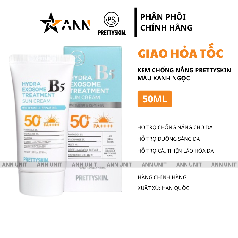 20047_15_20250625124355.png Kem Chống Nắng B5 PrettySkin 50ml Màu Xanh Ngọc - Hỗ Trợ Chống Nắng Dưỡng Sáng Cải Thiện Lão Hóa Da - 8809733215949