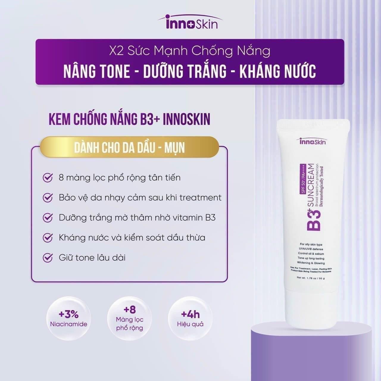 21372-380869565-617263833897210-498473680837232267-n-2.jpg Kem Chống Nắng B3 InnoSkin Màu Tím Cho Da Dầu - 8809315252522