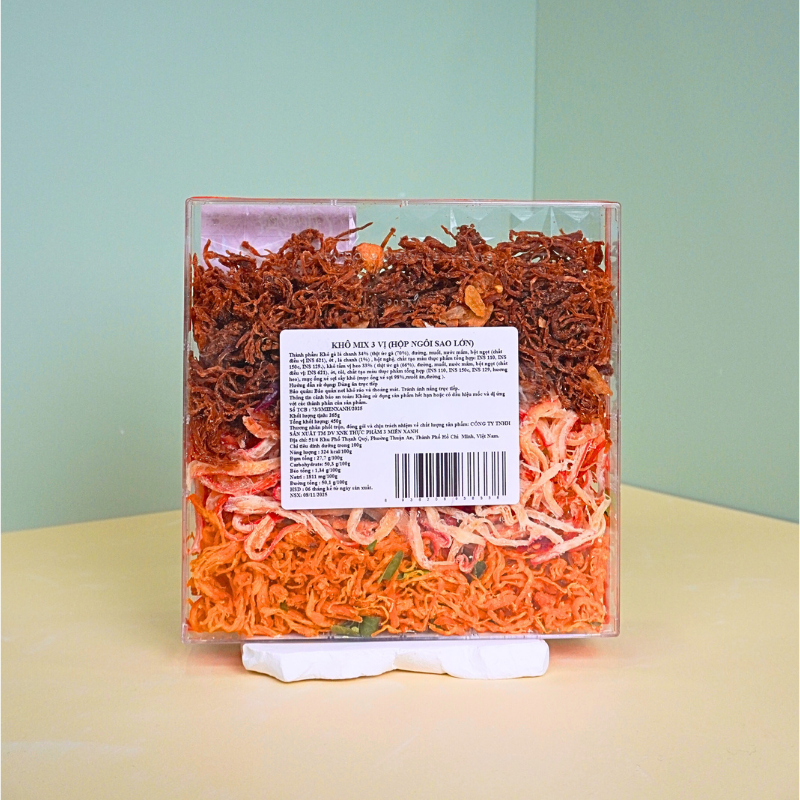 22741_10_20251112154432-1.png Khô Mix 3 Vị Tẩm Vị Heo, Mực Sợi Hấp Dẫn, Khô Gà Lá Chanh Hộp Ngôi Sao Lớn 450g - Hộp Quà Tết 2026 - KM3V450
