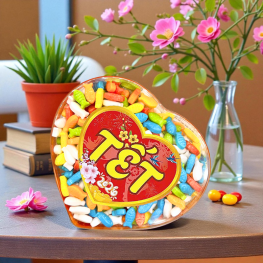 Kẹo Ngũ Sắc Trái Cây Hộp Trái Tim 350g Hộp Quà Tết 2026 - 8936208934057