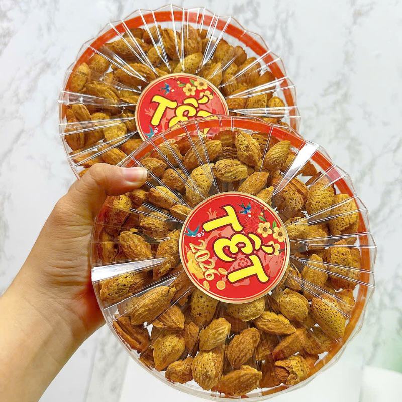 Hộp Quà Tết Hạnh Nhân Rang Bơ 350g - Hộp Sun Khía Hộp Quà Tết Hạnh Nhân Rang Bơ 350g - Hộp Sun Khía