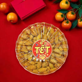 Hộp Quà Tết Hạnh Nhân Rang Bơ 350g - Hộp Sun Khía - 8936208933777