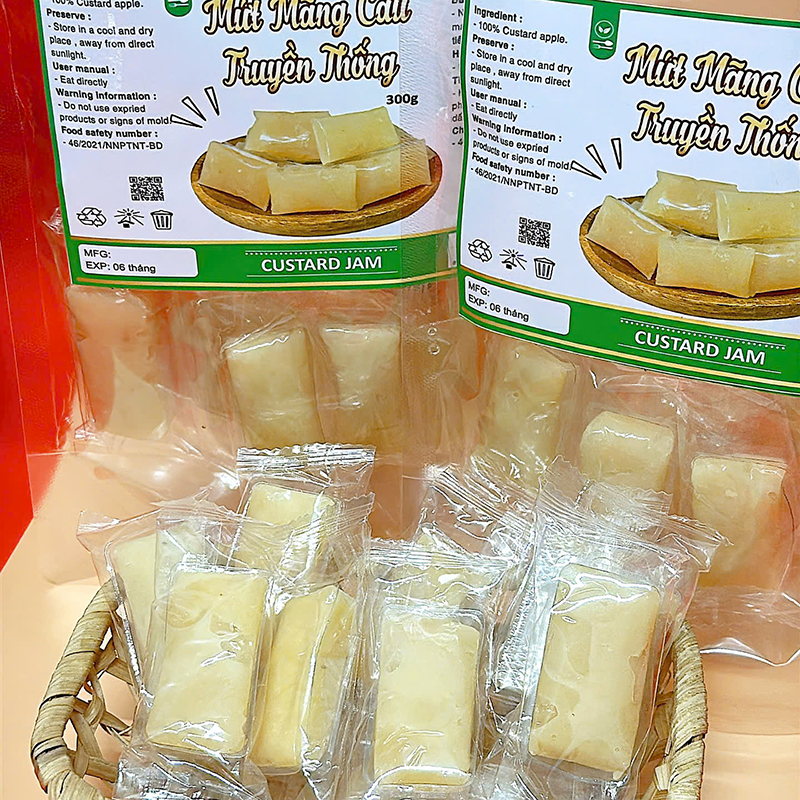 23376_z6125807748630-917d980f74d1209a8a42f9b5a185e4dc_20241213162753-1.jpg Mứt Mãng Cầu Truyền Thống Túi Zip 300g - MMCTZ