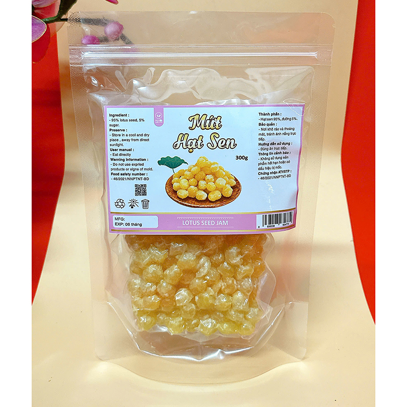 Mứt Hạt Sen Túi Zip 300g Mứt Hạt Sen Túi Zip 300g