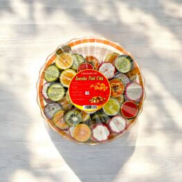 Hộp Quà Tết Kẹo Socola Trái Cây 3D 500g - Hộp Sun Khía - KSCLTCHK