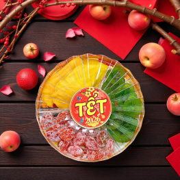 Hộp Quà Tết Set Mứt 3 Vị Trái Cây 450g - Hộp Sun Khía - TTCM3VHK