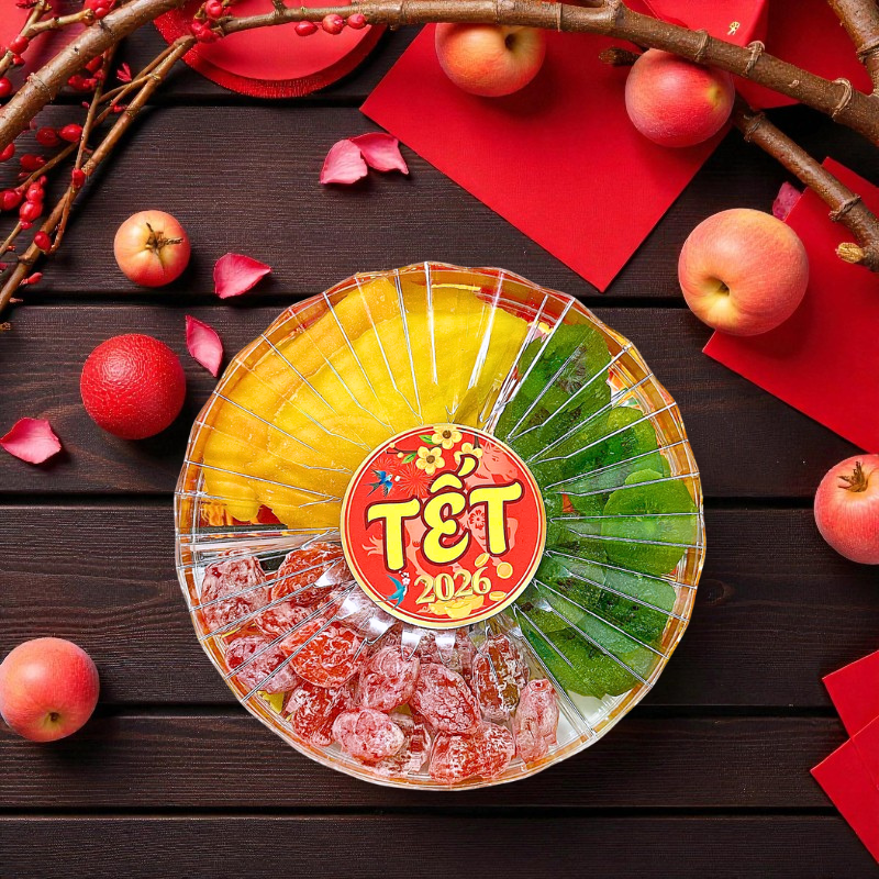 Hộp Quà Tết Set Mứt 3 Vị Trái Cây 450g - Hộp Sun Khía Hộp Quà Tết Set Mứt 3 Vị Trái Cây 450g - Hộp Sun Khía