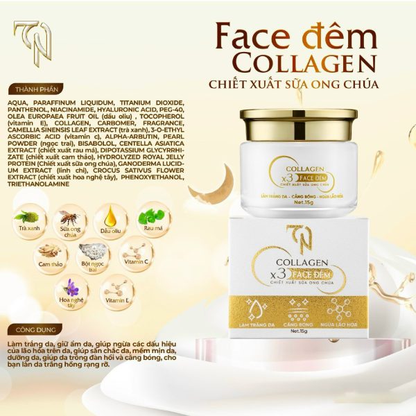Combo Kem Face Đêm Collagen X3 TN Mỹ Phẩm Đông Anh - CBFACEX3TNDEM