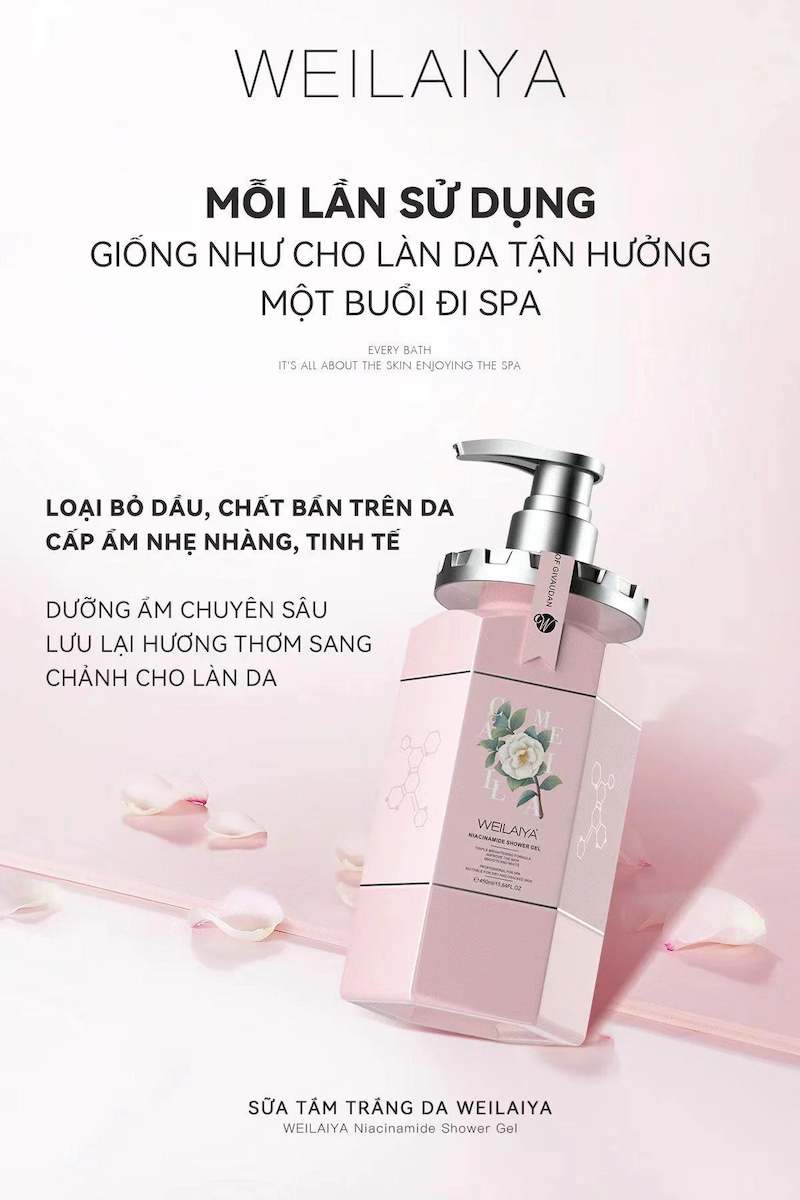 Sữa Tắm Trắng Da Hoa Trà Weilaiya 450ml Sữa Tắm Trắng Da Hoa Trà Weilaiya 450ml