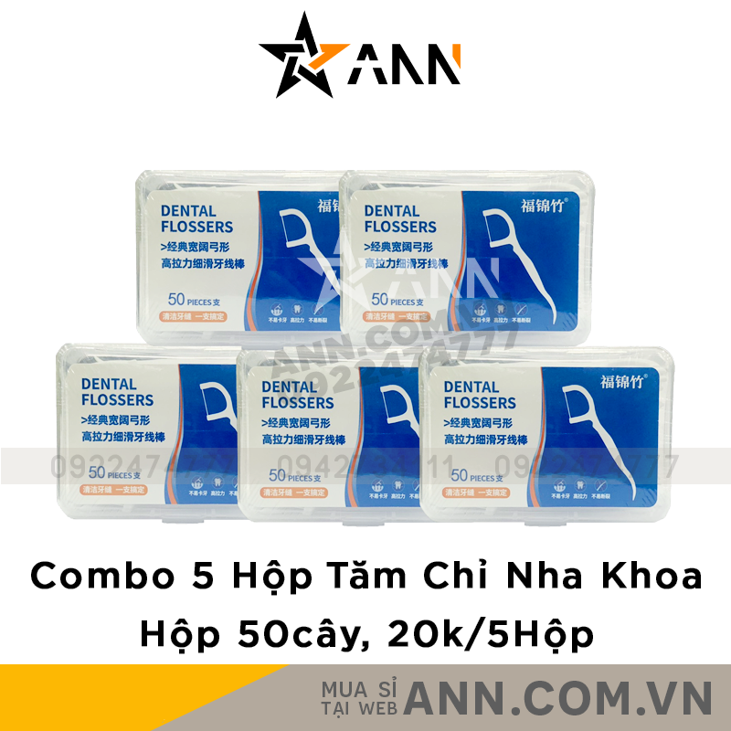 24550_129_20240617152550-1.png Combo 5 Hộp Tăm Chỉ Nha Khoa Vệ Sinh Răng Miệng Dental Flossers - Hộp 50 Tăm Nha Khoa 8,4x5,8x2,7cm - TAMNK01