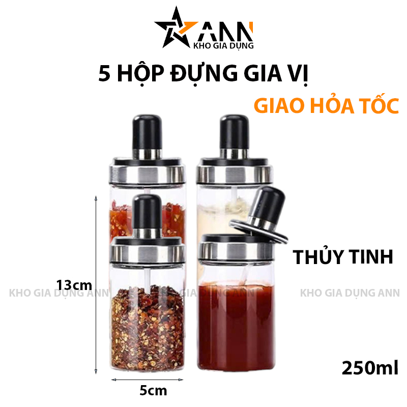 24622_vn-11134207-7r98o-lz73dfhumk3xa9-2_20241025154950-1.jpg Combo 5 Hũ Đựng Gia Vị Bằng Thuỷ Tinh - Lọ Đựng Gia Vị Thuỷ Tinh Có Nắp Đậy Kèm Thìa Nhà Bếp 13x5cm - CBLOGIAVI01