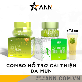 Combo Kem Face Cao Mụn Sữa Ong Chúa + Kem Face Xanh Mụn Thâm SON Cosmetic