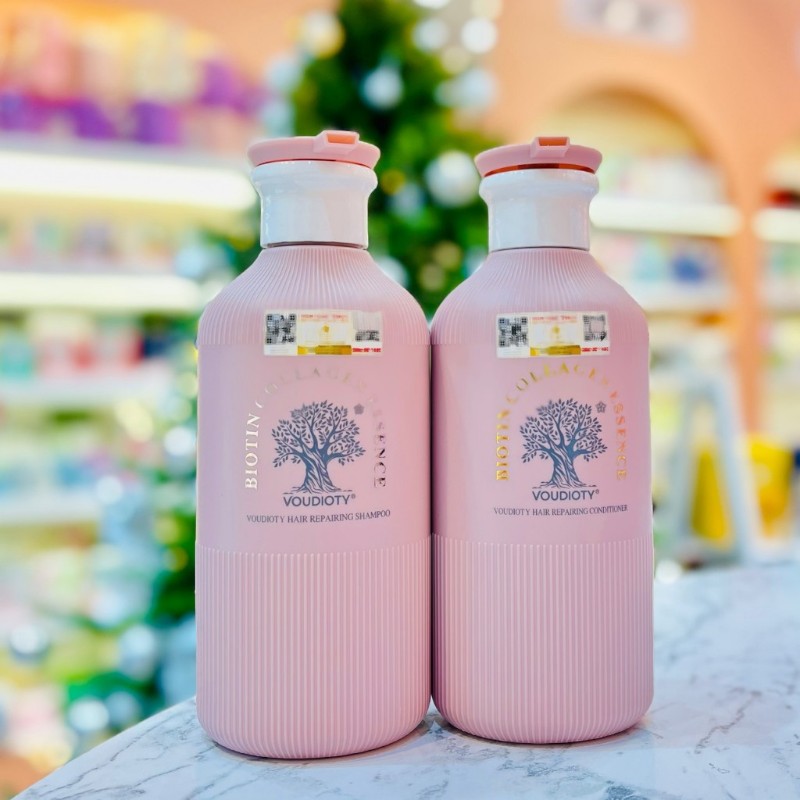 Combo Dầu Gội Xả Biotin Màu Hồng Collagen Essence Pink Voudioty 500ml Combo Dầu Gội Xả Biotin Màu Hồng Collagen Essence Pink Voudioty 500ml