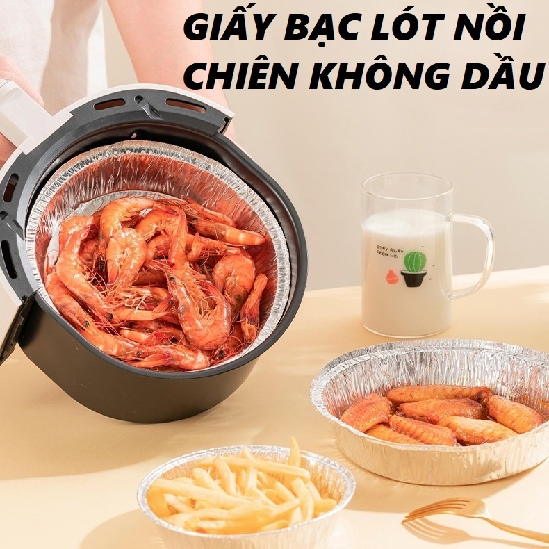 Combo 10 Đĩa Giấy Bạc Lót Nồi Chiên Không Dầu Lò Nướng 22cm Combo 10 Đĩa Giấy Bạc Lót Nồi Chiên Không Dầu Lò Nướng 22cm