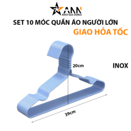 Set 10 Móc Quần Áo Người Lớn 20x39cm - MQANL01