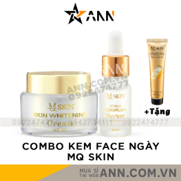 Combo Kem Face Nhân Sâm Ban Ngày MQ Skin Whitening Cream + Serum Hyalu Complex