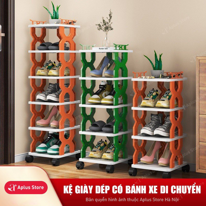 Kệ Để Giày 5 Tầng Có Bánh Xe 24x26x73cm Kệ Để Giày 5 Tầng Có Bánh Xe 24x26x73cm